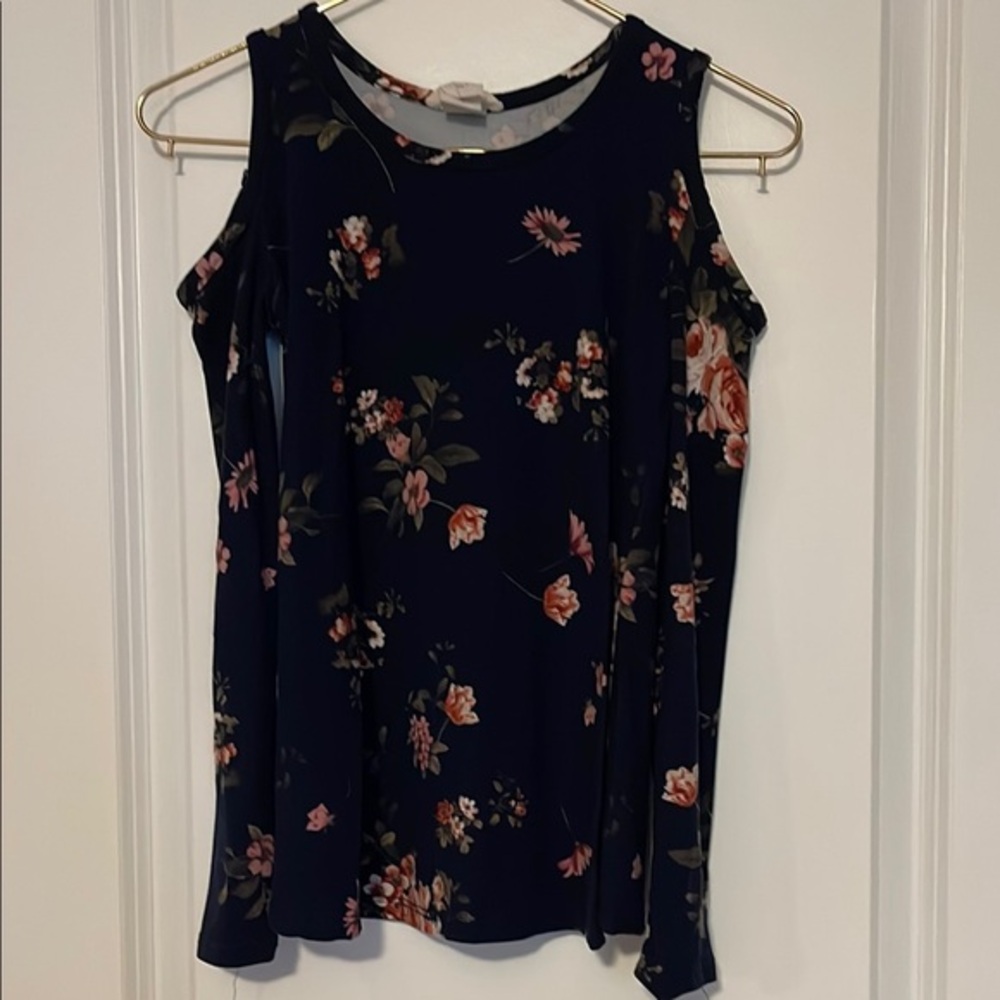 Floral Cold Shoulder Top